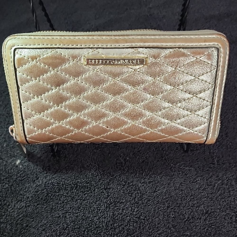 Rebecca Minkoff Rosegold Quilted Leather Wallet